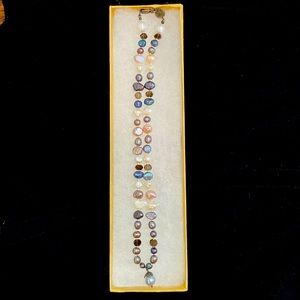 Multi-color pearl necklace